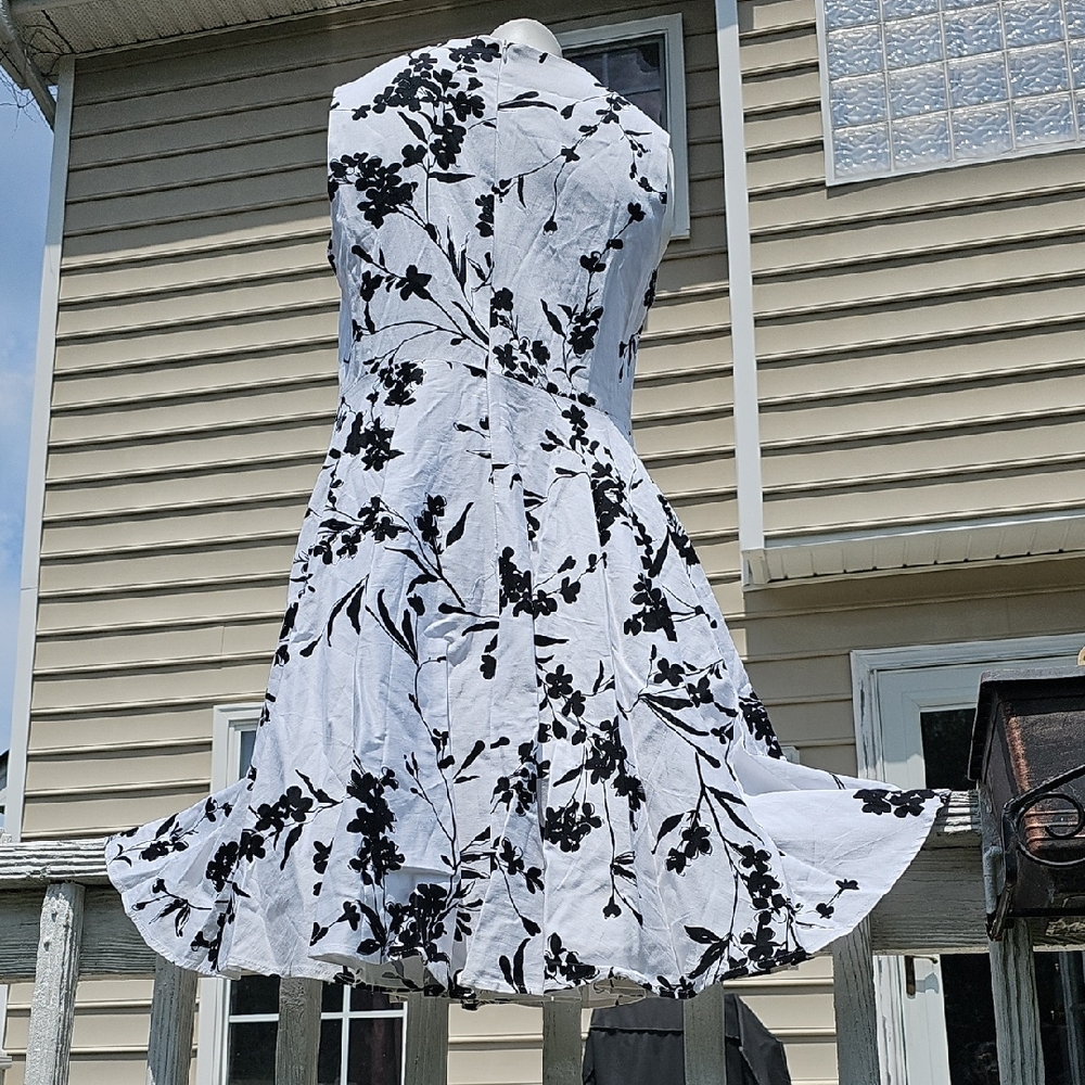 Grace Karin Black and White Fit and Flare Dress - Picture 3 of 9